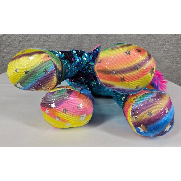 ATHOINSU SENSORY UNICORN PLUSH TOY DUAL COLOR SEQUIN SPARKLE 12" STUFFED ANIMAL - Picture 6 of 10
